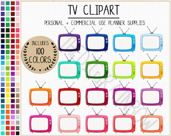 SALE 100 TELEVISION clipart tv clipart tv planner stickers to watch sticker tv show schedule movie planner sticker rainbow Erin Condren ECLP