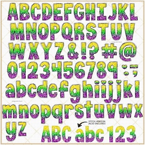 Mardi Gras Alphabet Clipart Fleur de Lis Buchstaben Karneval Maskerade Perle Aufkleber Goldfeder Sublimation PNG Schriftart New Orleans Maske Party Bild 8