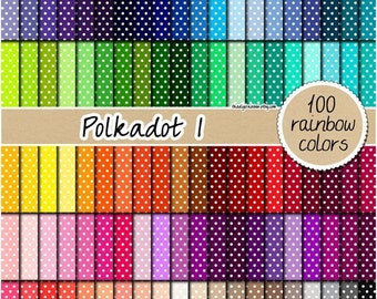 100 tiny polka dot digital paper seamless digital rainbow polka dot paper polka dot scrapbook dot pattern 12x12 pastel neutral bright dark