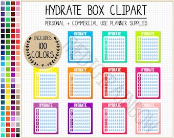 SALE 100 WEEKLY HYDRATE planner stickers health tracker food tracker weight loss stickers water intake stickers Erin Condren planner clipart