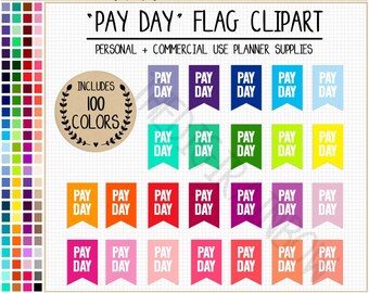 SALE 100 PAY DAY flag clipart pay day stickers rainbow money clipart bank stickers finance planner budget stickers dollar sign dollar bills