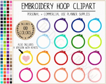 SALE 200 EMBROIDERY HOOP clipart sewing sticker needlework sewing graphics rainbow digital sticker Goodnotes digital sticker Erin Condren