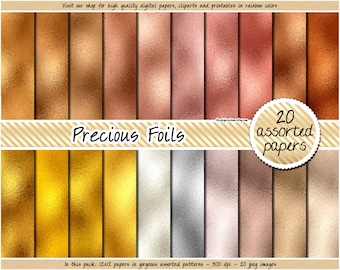 SALE Foil digital paper rose gold digital paper rainbow metallic digital paper foil clipart gold foil texture silver background copper paper