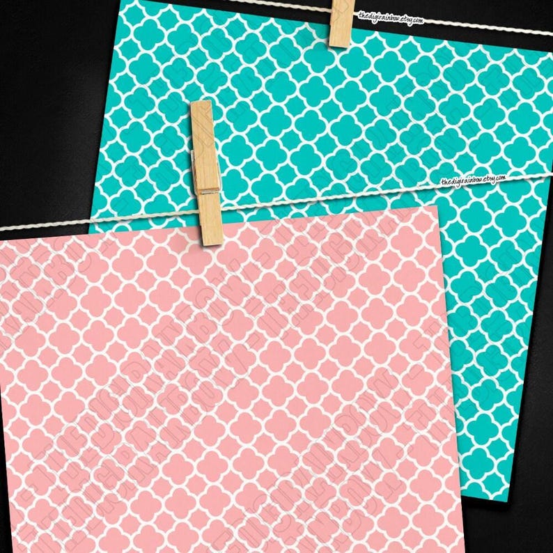 100 SEAMLESS Quatrefoil Digital Paper Mosaic Pattern Printable ...
