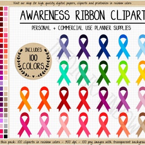 VERKOOP 100 AWARENESS lint clipart borstkanker clipart bewustzijn planner stickers roze lint afdrukbare planner stickers Erin Condren MAMBI