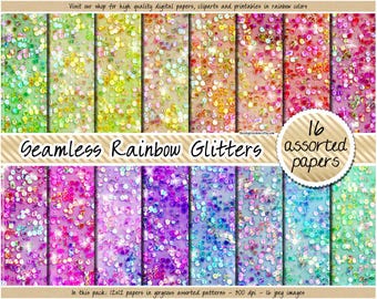 SALE seamless glitter digital paper iridescent glitter backdrop sparkly pattern holographic clipart glam shimmer texture rainbow background