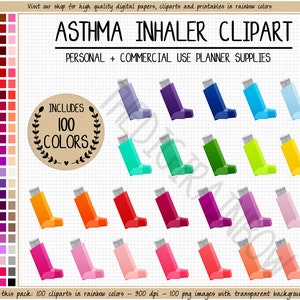 SALE 100 ASTHMA INHALER clipart asthma inhaler planner sticker bronchodilator icon asthma attack health tracker Erin Condren rainbow sticker