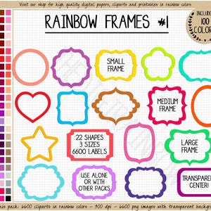 VERKOOP 6600 frame clipart afdrukbare fotolijst digitaal frame regenboog label digitale sticker hart frame ster frame glamour sublimatie gestanst