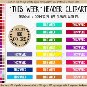 SALE 100 THIS WEEK planner stickers week list sticker printable weekly planner stickers week goals weekly task week tracker planner clipart