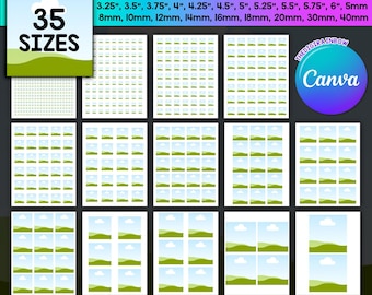 Square Template Bundle, Editable Canva SquareTemplate, Blank Square Collage sheet Square Label Template Printable Square Sticker Drag & Drop