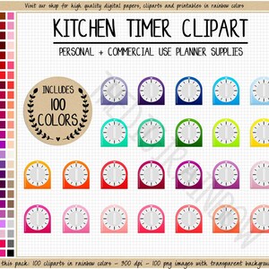 SALE 100 KITCHEN TIMER clipart kitchen timer sticker kitchen clipart utensils stickers kitchen print pretty food stickers cooking stickers