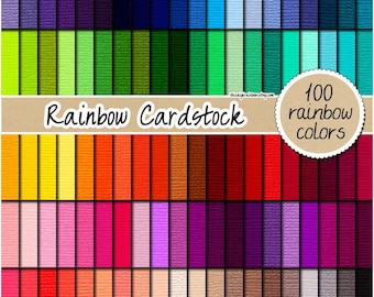 SALE 100 cardstock digital paper rainbow cardstock texture scrapbooking kit printable cardstock 12x12 pastel cardstock bright cardstock clip