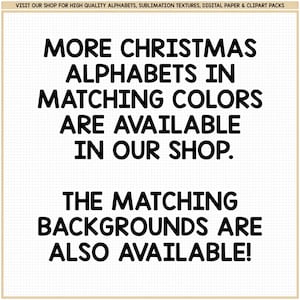 Christmas Doodle Alphabet Red and Green Plaid Letters Coquette Reindeer PNG sublimation Santa Hat Tree Sleigh Stocking Candy Cane clipart image 8