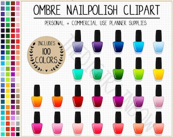 SALE 100 NAIL POLISH clipart nail polish planner stickers makeup stickers rainbow cosmetics sticker makeup clipart beauty clipart nail salon