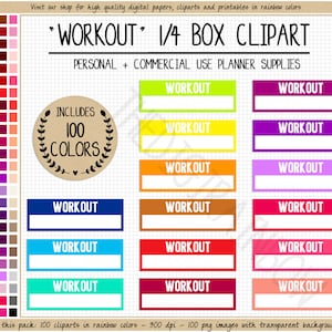 SPRZEDAŻ 100 ĆWICZEŃ naklejki planera zdrowie naklejki planera do druku utrata wagi Erin Condren Happy Planner Komercyjne wykorzystanie planera clipart