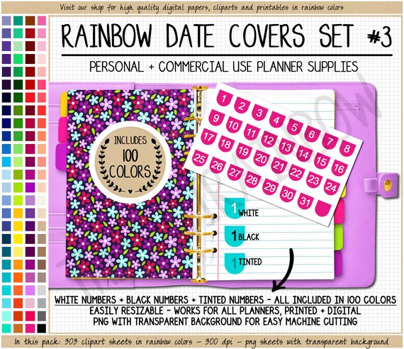 BUNDLE 300 Flag Date Cover Printable Mini Date Digital Sticker - Etsy