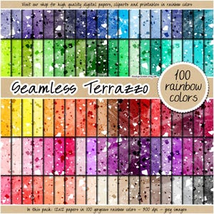 Carta digitale terrazzo 100 senza soluzione di continuità, texture marmorea, motivo pietra, carta per scrapbooking, sfondo arcobaleno di lusso, pavimento per casa delle bambole glamour