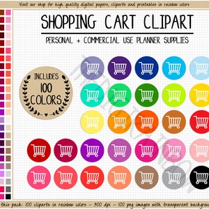 VENTA 100 CARRITO DE COMPRAS clipart pegatinas de planificador de comestibles pegatinas de compras de arco iris clipart de alimentos lista de compras bolsa de compras cesta de compras