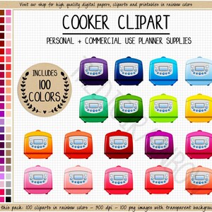 WYPRZEDAŻ 100 WOLNOWAR clipart crockpot clipart kitchen clipart kitchen print slow cooker stickers food stickers Erin Condren plane stickers
