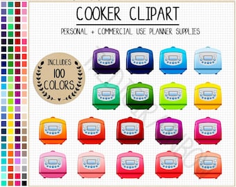 SALE 100 SLOW COOKER clipart crockpot clipart kitchen clipart kitchen print slow cooker stickers food stickers Erin Condren planner stickers