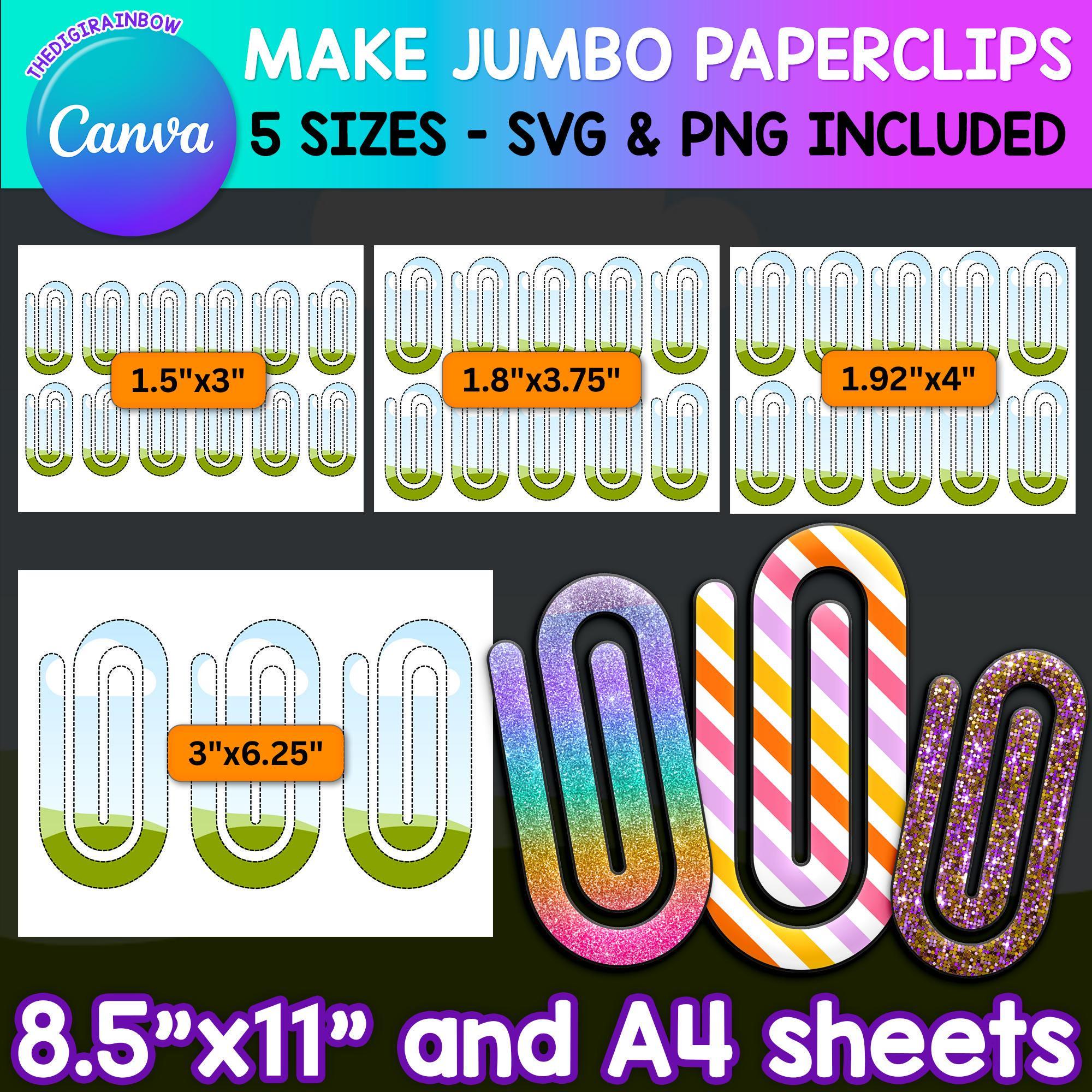 Jumbo Paperclip Template, Canva Editable Paper Clip SVG, Custom ...