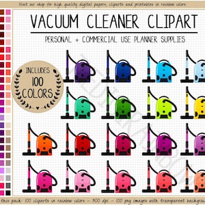 セール 100 掃除機 クリップアート フーバー クリップアート 家庭用クリップアート ハウスクリーニングプランナーステッカー 家事 印刷可能 プランナーステッカー 明るい Eclp