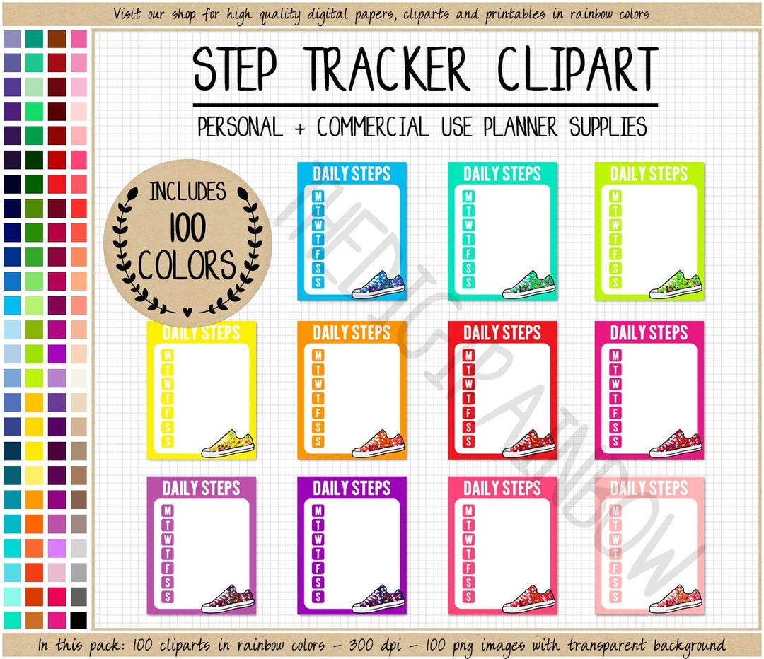 SALE 100 STEP TRACKER Sticker Workout Sticker Podometer Sticker Daily ...