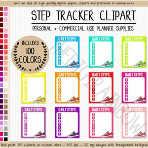 SALE 100 STEP TRACKER sticker workout sticker podometer sticker daily calorie walking fitness clipart gym sport weightloss sticker health