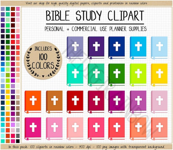 SALE 100 BIBLE clipart bible sticker sunday school sticker bible study sticker christian clipart church planner sticker rainbow ECLP sticker