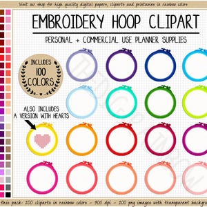 SALE 200 EMBROIDERY HOOP clipart sewing sticker needlework sewing graphics rainbow digital sticker Goodnotes digital sticker Erin Condren