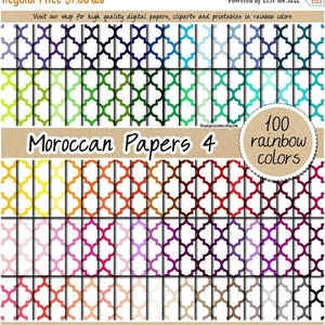 100 carte digitali marocchine mosaico carte digitali arcobaleno carta digitale motivo quadrifoglio stampabile 12x12 pastello neutro luminoso scuro