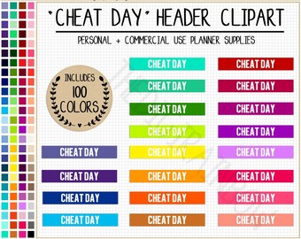 SALE 100 CHEAT DAY stickers weight loss planner stickers food journal printable stickers Erin Condren Happy Planner Commercial use clipart