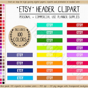VENDITA 100 adesivi per pianificatore ETSY SHOP adesivi etsy adesivi per pianificatore venditore arcobaleno Erin Condren Happy Planner Uso commerciale clipart per pianificatore