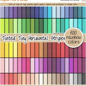 100 SEAMLESS striped digital paper tinted horizontal stripe pattern printable background 12x12 scrapbook paper rainbow seamless texture