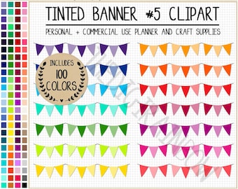 SALE 100 triangle banner clipart rainbow banner sticker digital banner printable garland bunting clipart triangle flag Erin Condren Goodnote