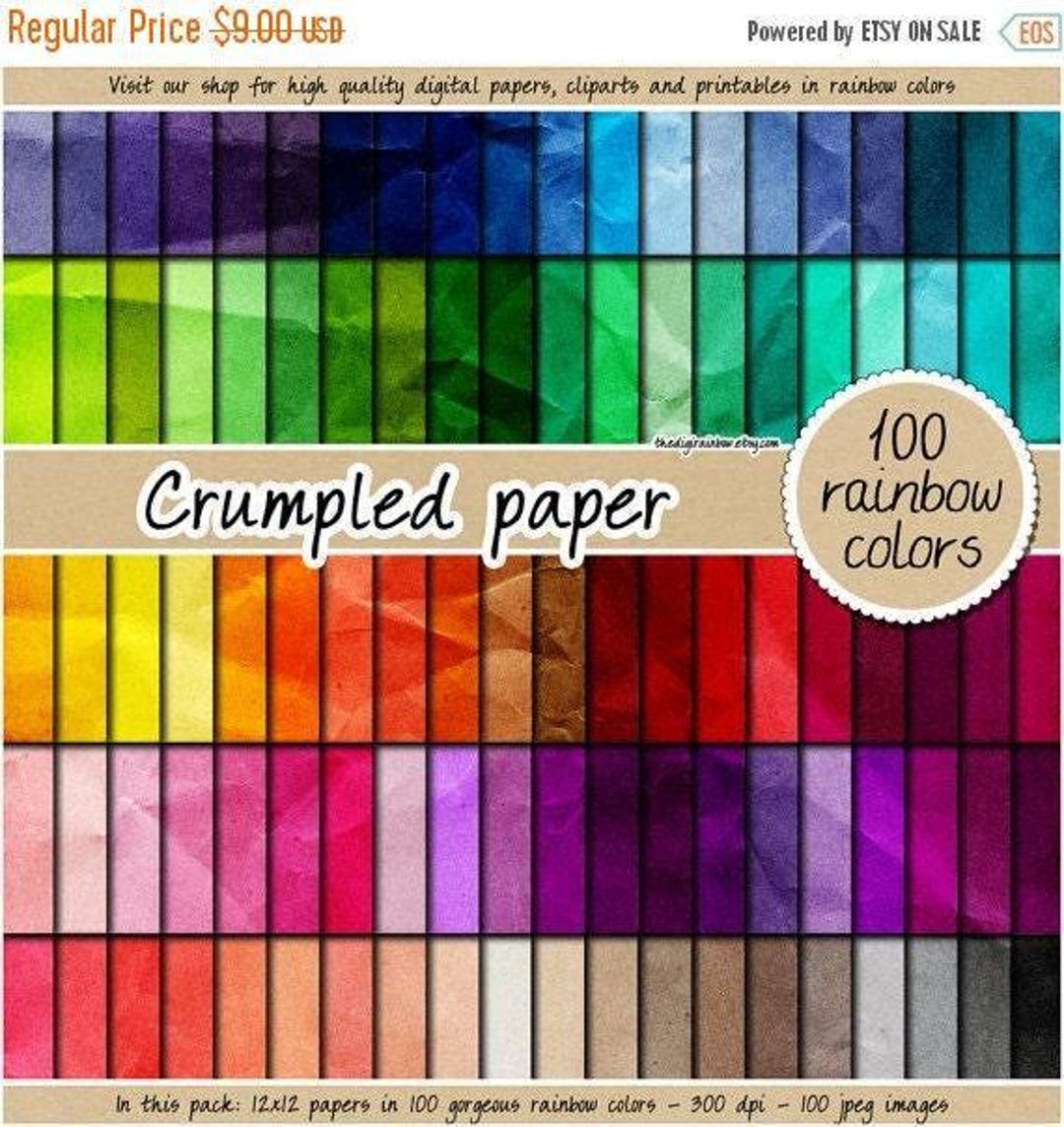 SALE 100 Crinkled Digital Paper Creased Paper Vintage Digital Paper ...