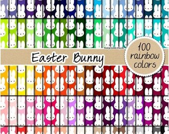 Easter digital paper bunny digital paper easter planner stickers rainbow easter clipart pastel easter digital paper pink yellow blue gr