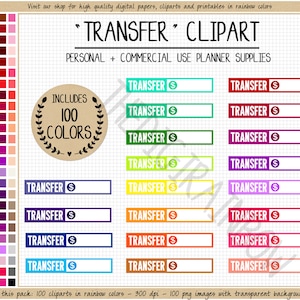 VENDITA 100 TRASFERIMENTI adesivo digitale denaro speso tracker finanze clipart Erin Condren Goodnotes settimanale mensile contanti risparmio conto spese