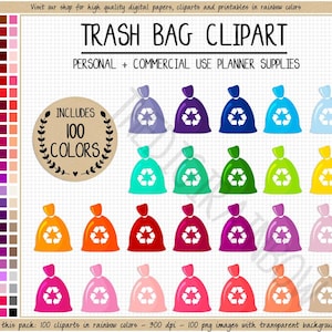 PROMOÇÃO 100 adesivos de saco de lixo, adesivos de lixo, adesivos de tarefas domésticas, adesivos para casa, adesivos para planejamento de limpeza, adesivos arco-íris, Erin Condren Happy Planner