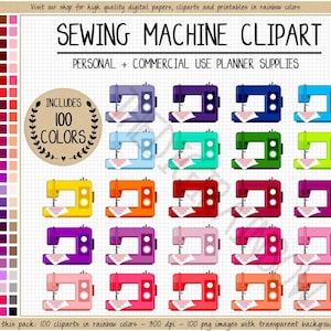 SALE 100 SEWING MACHINE clipart sewing sticker knitting printable sticker digital stickers sewing icons Bullet Journal Erin Condren sticker