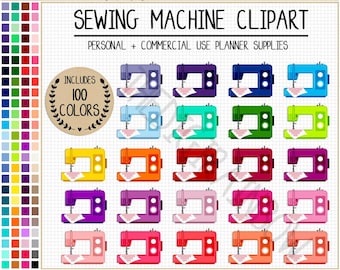 SALE 100 SEWING MACHINE clipart sewing sticker knitting printable sticker digital stickers sewing icons Bullet Journal Erin Condren sticker