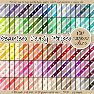 100 rayures transparentes papier numérique imprimable emballage de bonbons fond or Noël motif arc-en-ciel papier cadeau usage commercial scrapbooking
