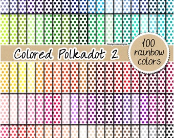 100 SEAMLESS pois colorati carta digitale stampabile arcobaleno scrapbook foglio modello pois 12x12 sfondo pastello neutro luminoso scuro