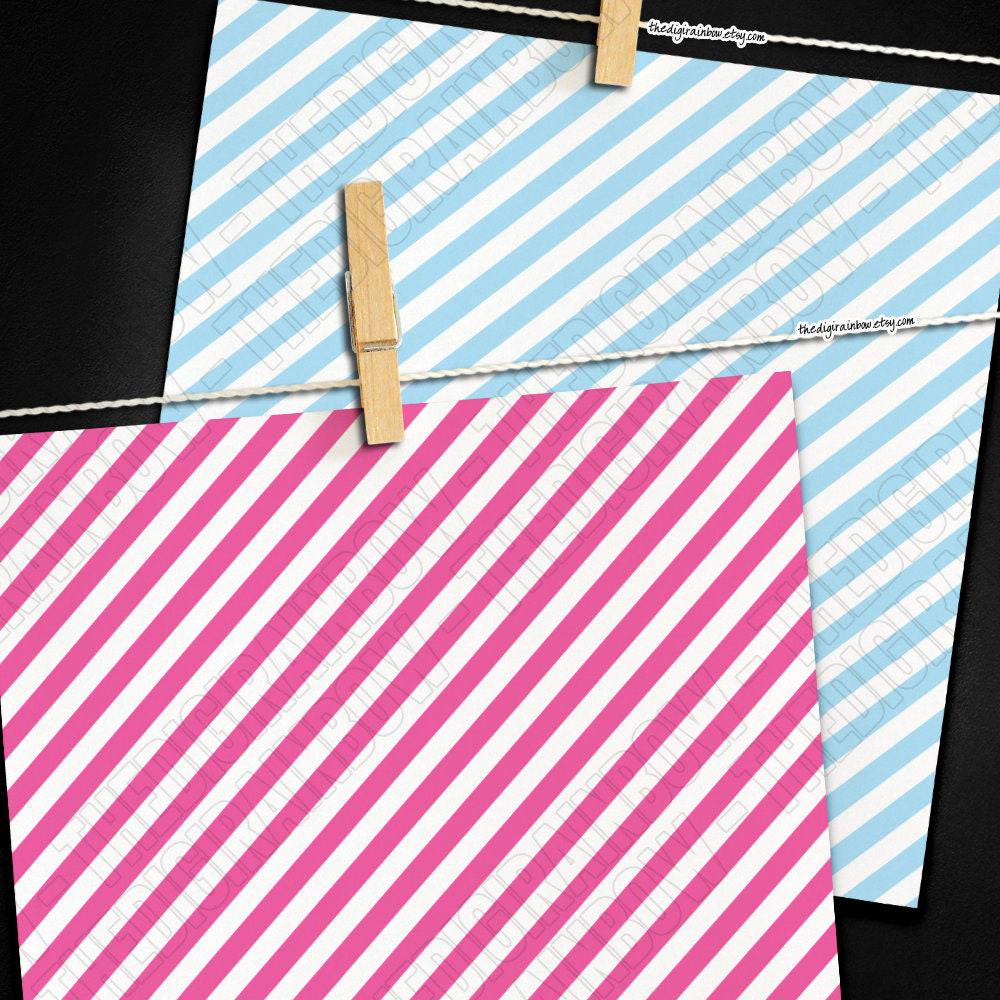 100 SEAMLESS Diagonal Stripes Digital Paper Stripe Pattern Rainbow ...