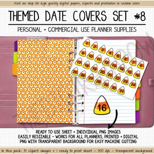 SALE Candy Corn Date Covers Halloween date covers printable digital stickers spooky clipart 1-31 number date dots cute halloween stickers