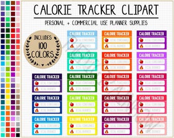 REA 100 KALORIER tracker klistermärke energiförbrukning planer klistermärke viktminskning CICO Goodnotes utskrivbar Erin Condren box clipart fitness träning