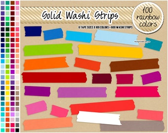 SALE 600 washi tape clipart digital washi tape strips rainbow washi tape printable washi rice paper tape washi sticker pastel bright colors