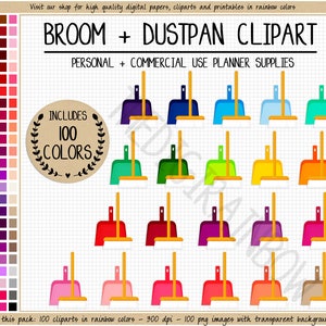 100 CLEANING clipart broom clipart household clipart house cleaning planner stickers chores printable planner stickers Kikki K Plum Planner