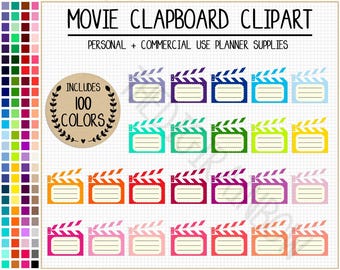 SALE 100 MOVIE CLAPBOARD clipart movie theater clipart date night stickers cinema clipart movie stickers movie sign planner stickers film