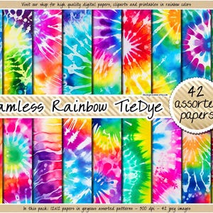 SEAMLESS Regenbogen Tie Dye digitales Papier Shibori Sublimationshintergrund helles Bleiche waschen Aquarellmuster druckbare Pastell psychedelische 60er Jahre